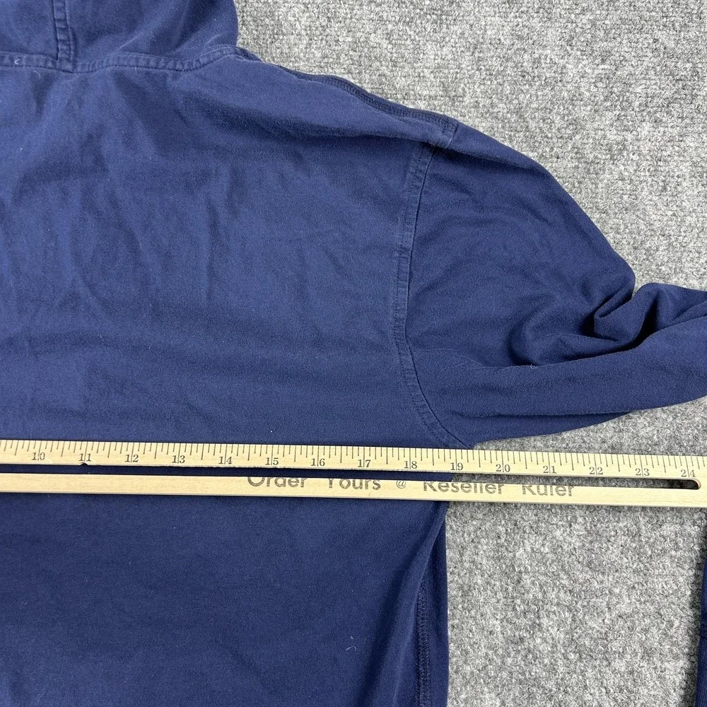 Lacoste Hoodie Mens‎ Medium Navy Blue 100% Cotton Pullover Sweatshirt Logo